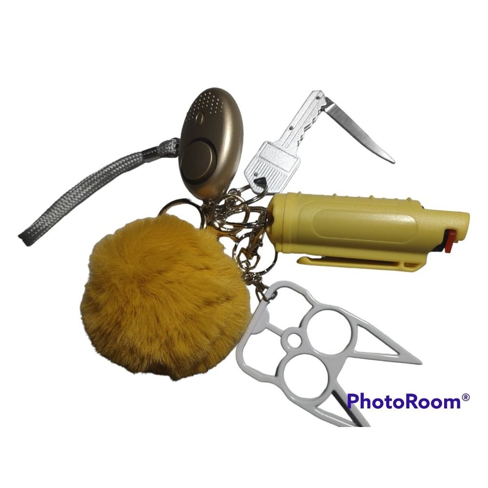 Gold & White Self Defense Keychain